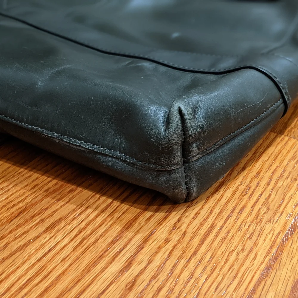 Jack Spade green leather briefcase